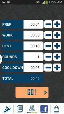 HIIT interval training timer android App screenshot 1